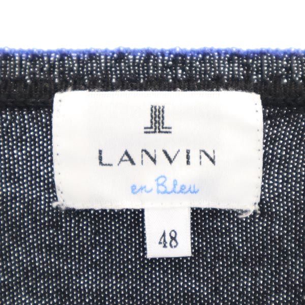 LANVIN en Bleu ランバンオンブルー 長袖 Vネック セーター 48 グレー ニット レディース