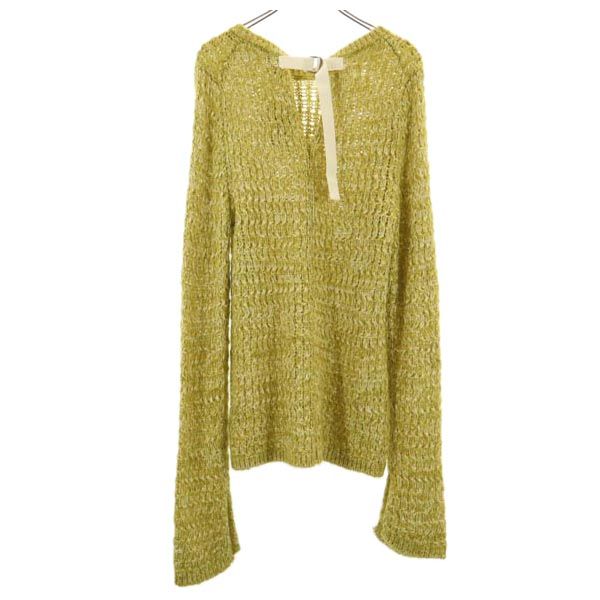 未使用 muller ミュラー ウールブレンド 長袖 デザインニット セーター 38 イエロー系 of yoshiokubo レディース