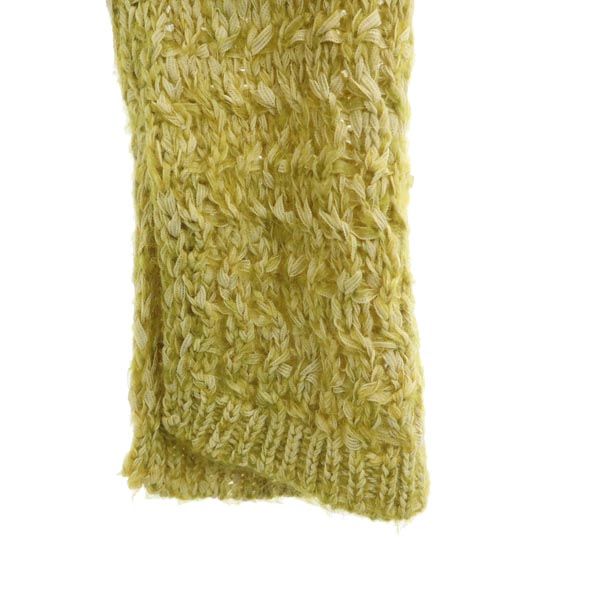 未使用 muller ミュラー ウールブレンド 長袖 デザインニット セーター 38 イエロー系 of yoshiokubo レディース