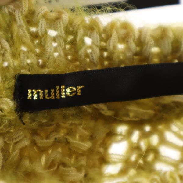 未使用 muller ミュラー ウールブレンド 長袖 デザインニット セーター 38 イエロー系 of yoshiokubo レディース