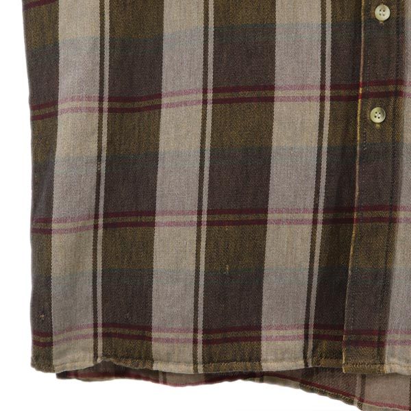 CLASSIC クラシック 長袖 チェックシャツ M ブラウン系 メンズ