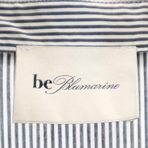 Be Blumarine ビーブルマリン ストライプ 長袖 シャツ USA8 ネイビー系 レディース