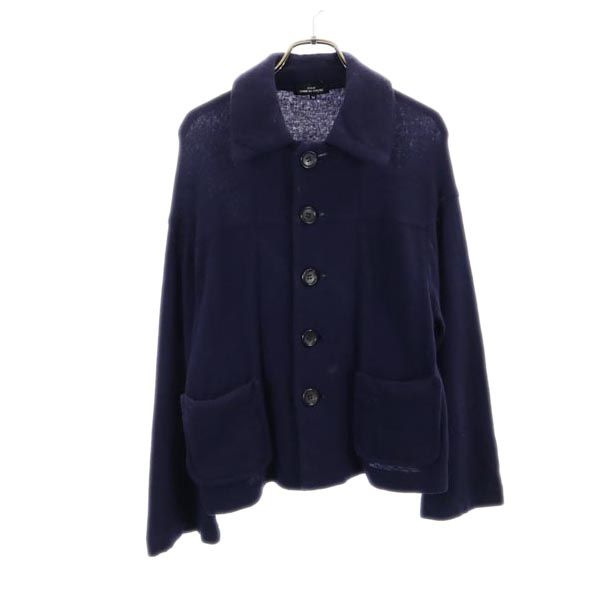 tricot COMME des GARCONS トリココムデギャルソン 2014年 日本製 ウールブレンド 長袖 ニット カーディガン M ネイビー レディース