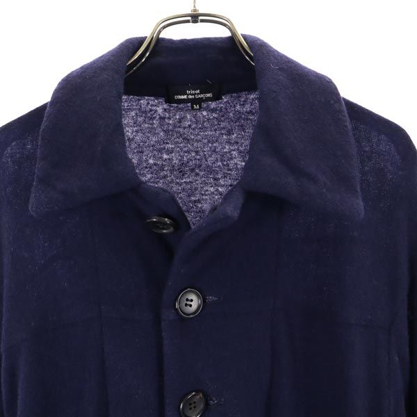 tricot COMME des GARCONS トリココムデギャルソン 2014年 日本製 ウールブレンド 長袖 ニット カーディガン M ネイビー レディース
