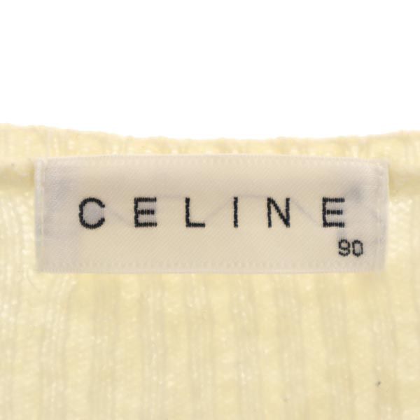 CELINE セリーヌ ウール 長袖 ニット カーディガン 90 アイボリー キッズ