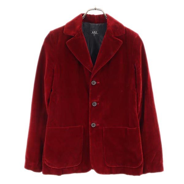 A.P.C. アーペーセー フランス製 ベロア ベロア テーラードジャケット S レッド レディース