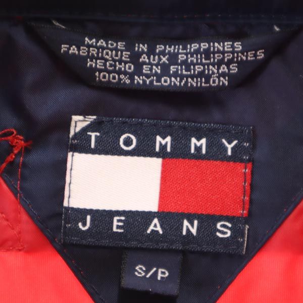 TOMMY JEANS トミージーンズ 90s オールド フラッグタグ ナイロンジャケット S レッド フード キッズ
