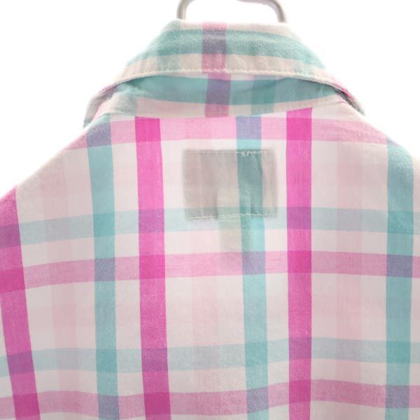 ARMANI JUNIOR アルマーニジュニア チェック 長袖 シャツ ワンピース 2A 94cm ピンク系 キッズ