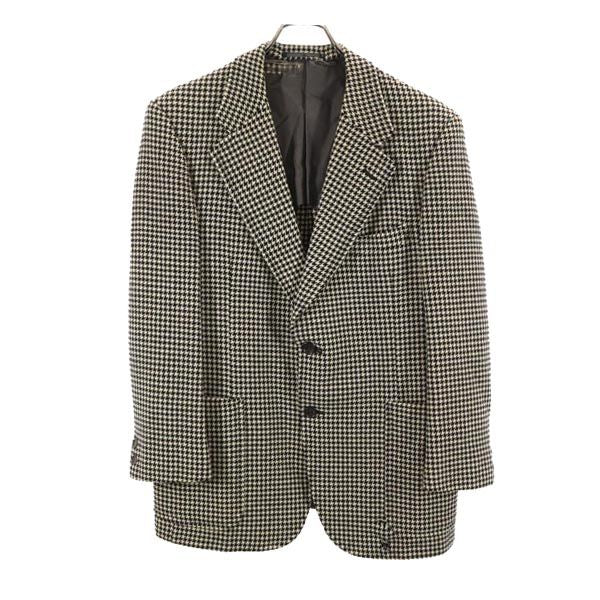 Burberrys バーバリーズ 90s オールド ウール 千鳥格子 テーラードジャケット AB ブラック系 メンズ