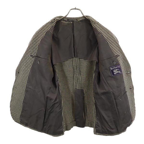 Burberrys バーバリーズ 90s オールド ウール 千鳥格子 テーラードジャケット AB ブラック系 メンズ
