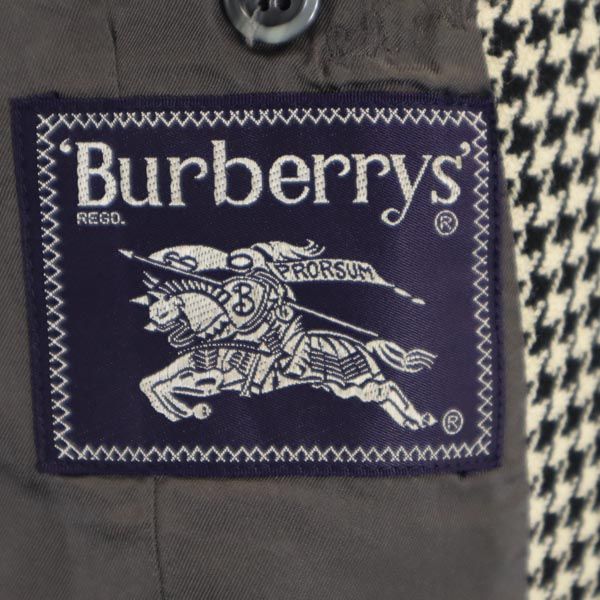 Burberrys バーバリーズ 90s オールド ウール 千鳥格子 テーラードジャケット AB ブラック系 メンズ