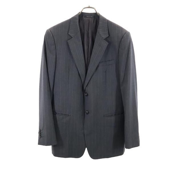 Emporio Armani エンポリオアルマーニ イタリア製 ウール ストライプ テーラードジャケット グレー系 メンズ