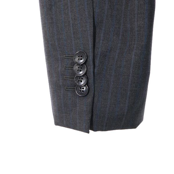 Emporio Armani エンポリオアルマーニ イタリア製 ウール ストライプ テーラードジャケット グレー系 メンズ