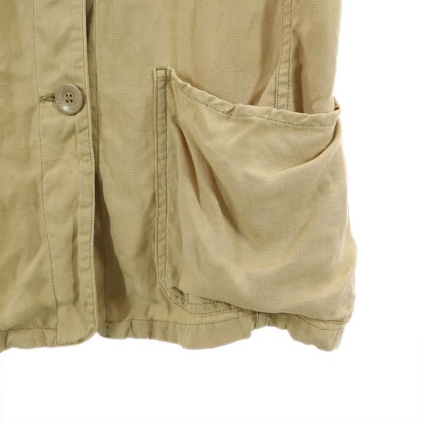 ARMANI JEANS アルマーニジーンズ イタリア製 リネンブレンド ジャケット 40 ベージュ レディース