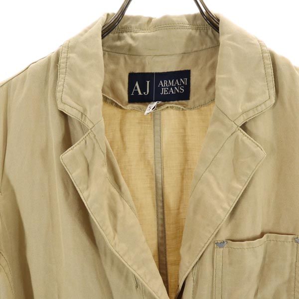 ARMANI JEANS アルマーニジーンズ イタリア製 リネンブレンド ジャケット 40 ベージュ レディース