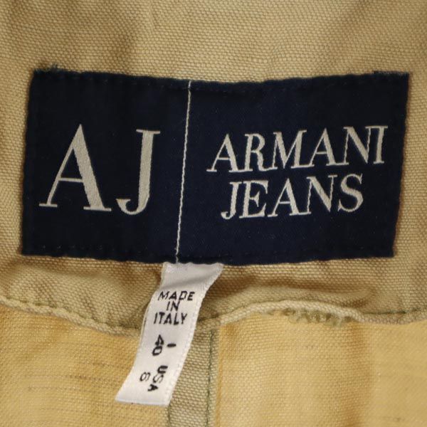 ARMANI JEANS アルマーニジーンズ イタリア製 リネンブレンド ジャケット 40 ベージュ レディース