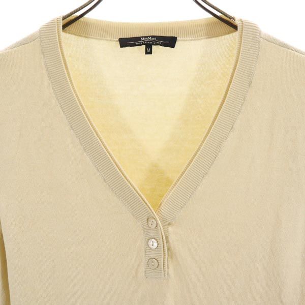 Max Mara WEEKEND LINE マックスマーラ ウィークエンド シルクブレンド 5分袖 Vネック セーター M ベージュ ニット レディース