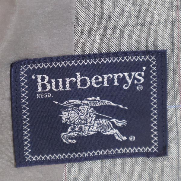 Burberrys バーバリーズ 90s オールド 三陽商会 日本製 リネンウールブレンド テーラードジャケット A4 グレー メンズ