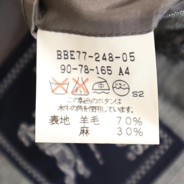 Burberrys バーバリーズ 90s オールド 三陽商会 日本製 リネンウールブレンド テーラードジャケット A4 グレー メンズ
