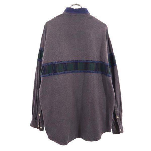 TOMMY HILFIGER トミーヒルフィガー 90s オールド フラッグタグ 長袖 ボタンダウンシャツ L グレー系 メンズ