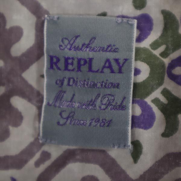 REPLAY リプレイ 総柄 長袖 シャツ XS グレー系 レディース