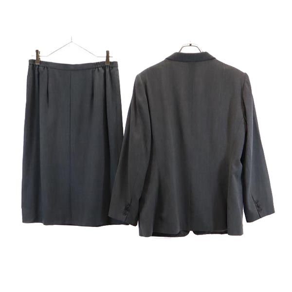 BURBERRY バーバリー 三陽商会 スカートスーツ 上下 セットアップ 15 グレー系 サイドジップ レディース