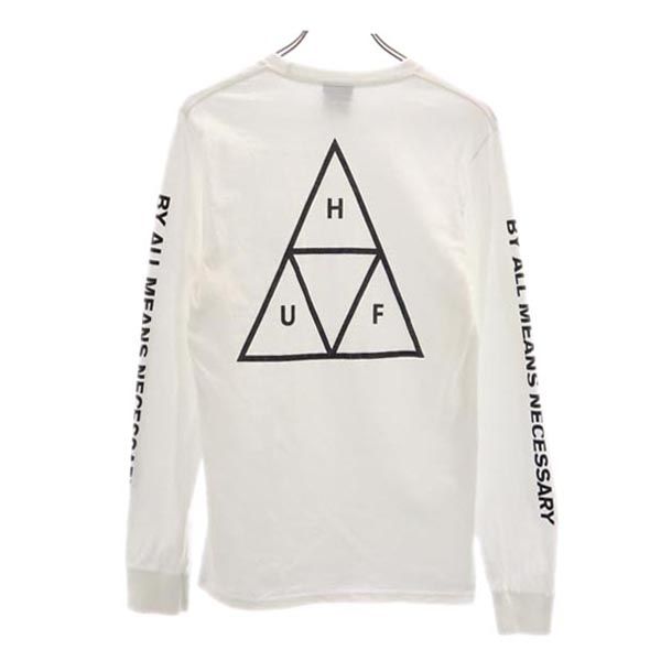 HUF ハフ バックプリント 長袖 Tシャツ S 白系 ロンT メンズ