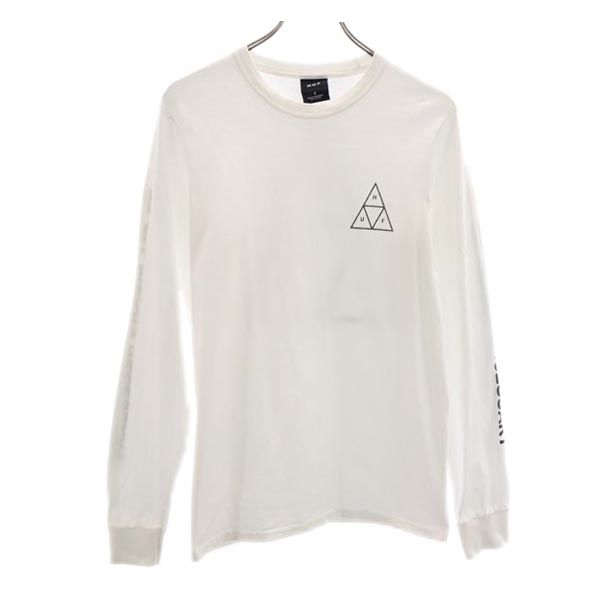 HUF ハフ バックプリント 長袖 Tシャツ S 白系 ロンT メンズ