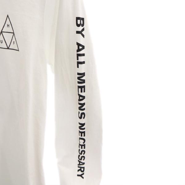 HUF ハフ バックプリント 長袖 Tシャツ S 白系 ロンT メンズ