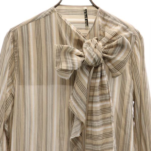ACNE STUDIOS アクネストゥディオズ ボーダー柄 長袖 シャツ 38 ベージュ系 レディース