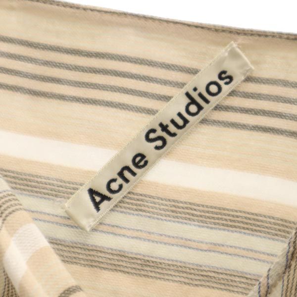 ACNE STUDIOS アクネストゥディオズ ボーダー柄 長袖 シャツ 38 ベージュ系 レディース