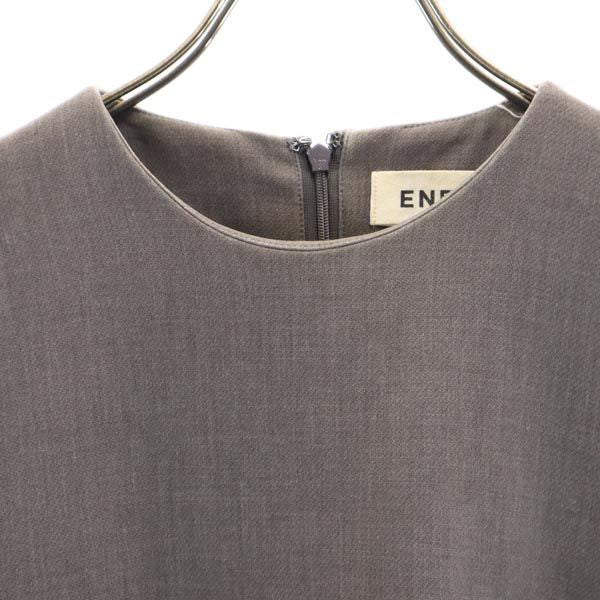 ENFOLD エンフォルド バックジップ シャツ 38 グレー レディース