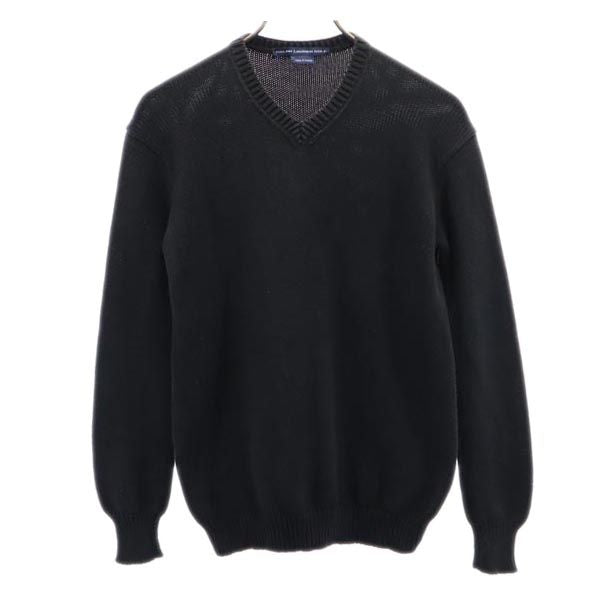 RALPH LAUREN ラルフローレン ゴルフ 長袖 Vネック コットンニット セーター XS ブラック メンズ