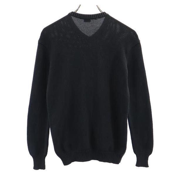 RALPH LAUREN ラルフローレン ゴルフ 長袖 Vネック コットンニット セーター XS ブラック メンズ