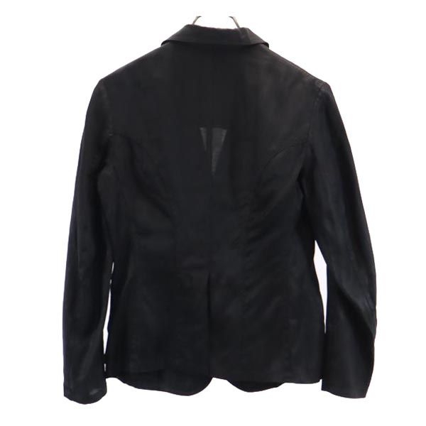 Y's ワイズ 日本製 リネンブレンド テーラードジャケット 2 黒 レディース