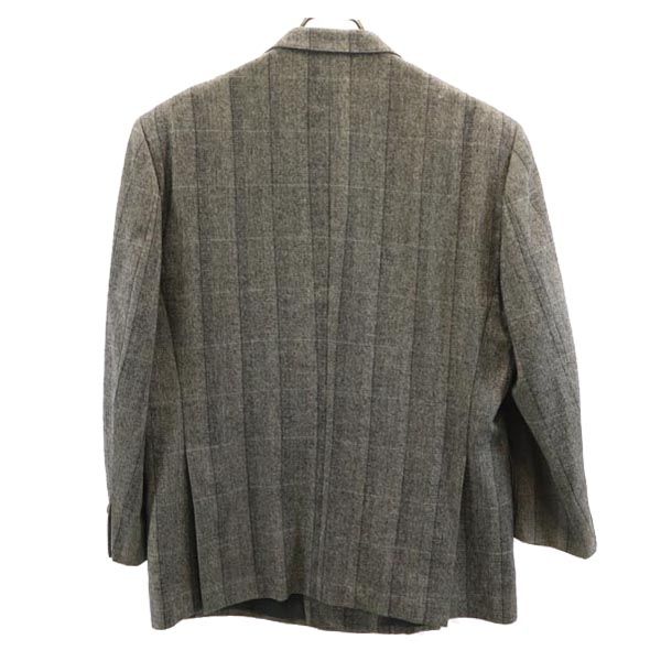 LANVIN ランバン ウール チェック柄 テーラードジャケット グレー メンズ