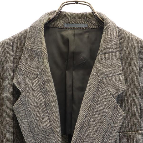 LANVIN ランバン ウール チェック柄 テーラードジャケット グレー メンズ