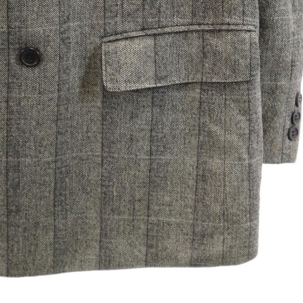 LANVIN ランバン ウール チェック柄 テーラードジャケット グレー メンズ