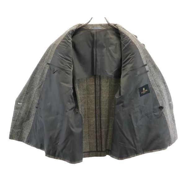 LANVIN ランバン ウール チェック柄 テーラードジャケット グレー メンズ