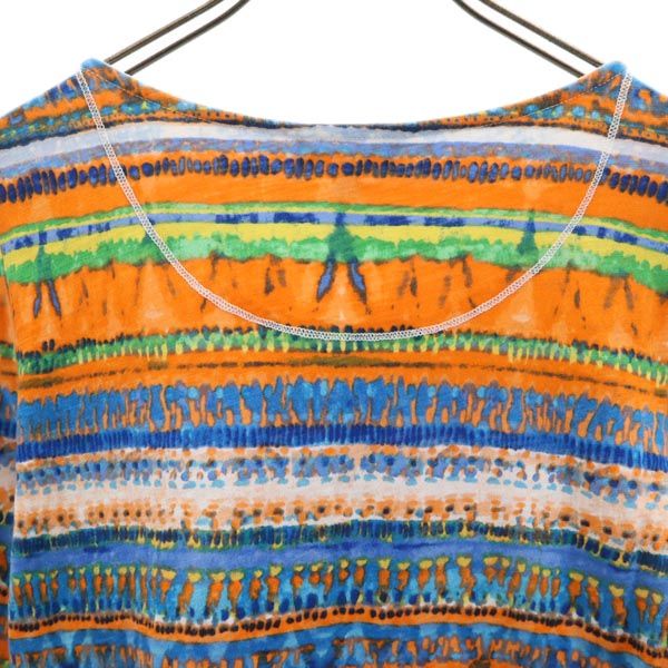 RALPH LAUREN JEANS ラルフローレンジーンズ 総柄 長袖 Tシャツ S ハーフボタン ロンT レディース