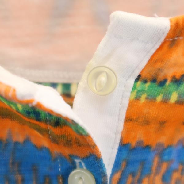 RALPH LAUREN JEANS ラルフローレンジーンズ 総柄 長袖 Tシャツ S ハーフボタン ロンT レディース