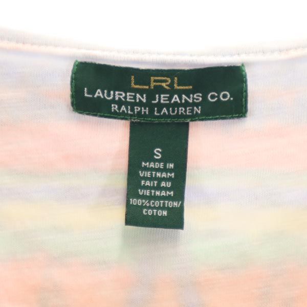 RALPH LAUREN JEANS ラルフローレンジーンズ 総柄 長袖 Tシャツ S ハーフボタン ロンT レディース