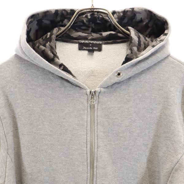 EMPORIO ARMANI×Daisuke Maki エンポリオ アルマーニ × ダイスケマキ 迷彩 長袖 スウェット ジップパーカー S グレー系 メンズ