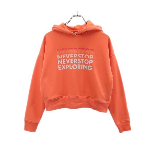 THE NORTH FACE ノースフェイス アウトドア 長袖 スウェットパーカー XS オレンジ系 裏起毛 レディース