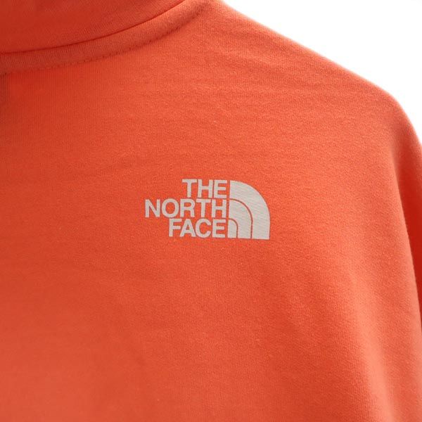 THE NORTH FACE ノースフェイス アウトドア 長袖 スウェットパーカー XS オレンジ系 裏起毛 レディース