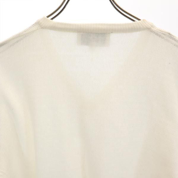 Dunhill ダンヒル イタリア製 長袖 Vネック セーター S ホワイト系 ニット メンズ