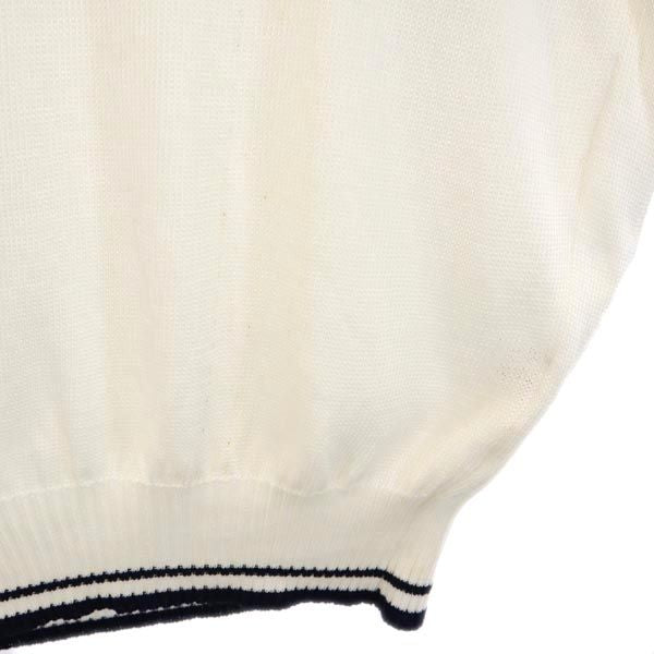 Dunhill ダンヒル イタリア製 長袖 Vネック セーター S ホワイト系 ニット メンズ