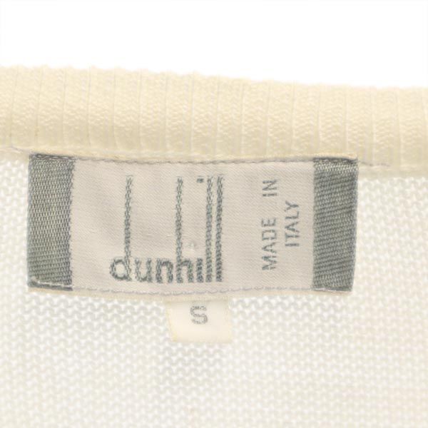 Dunhill ダンヒル イタリア製 長袖 Vネック セーター S ホワイト系 ニット メンズ