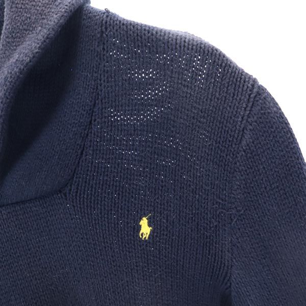 ポロバイラルフローレン 長袖 ショールカラー コットンニット セーター L(14-16) ネイビー Polo by Ralph Lauren ニット キッズ