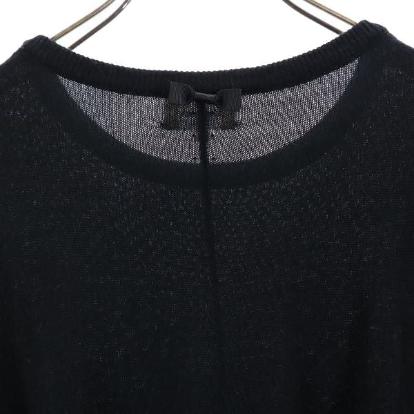 LANVIN en Bleu ランバンオンブルー ウールブレンド 半袖 ニット ワンピース 38 ブラック レディース